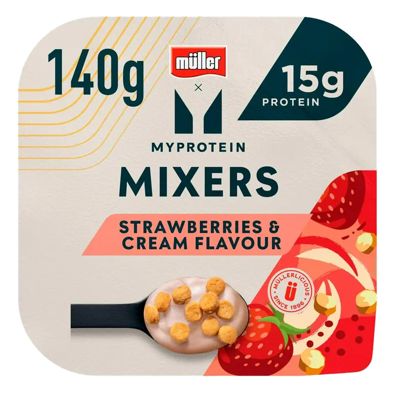x Myprotein 140g Strawberries & Cream Mixers Yogurt