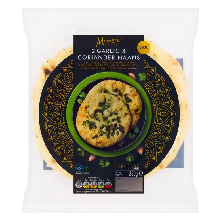 2 Garlic & Coriander Naans