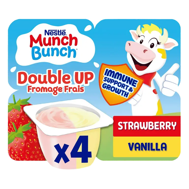 Double Up Fromage Frais Strawberry & Vanilla 4x85g