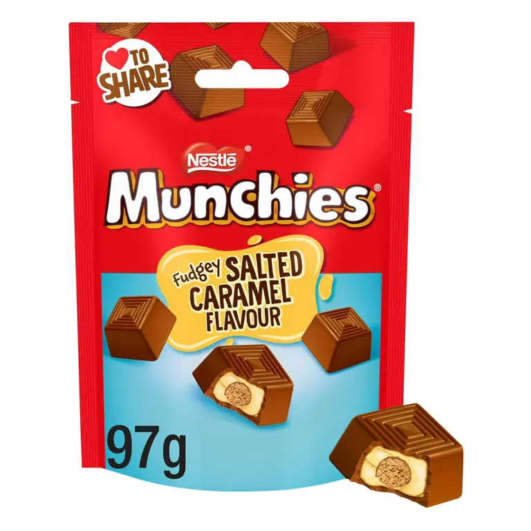 Munchies 97g Fudgey Salted Caramel Flavour Small Pouch