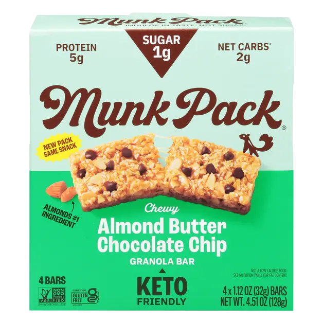 Keto Almond Butter Cocoa Chip Granola Bars - 4 ct