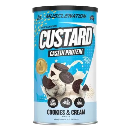 Custard Casein Protein Powder Cookies & Cream