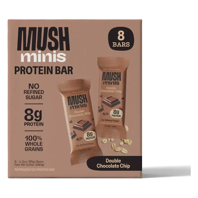 MUSH Double Chocolate Chip Mini Protein Bars, 9.6oz/8ct