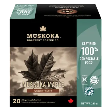 Muskoka Roastery Coffee Compatible Coffee Pods Muskoka Maple 20 K-Cups 220 g