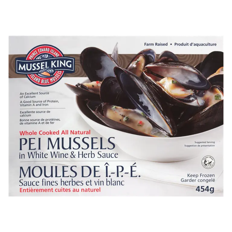 Frozen Mussels In White Wine & Herb Sauce 454 g