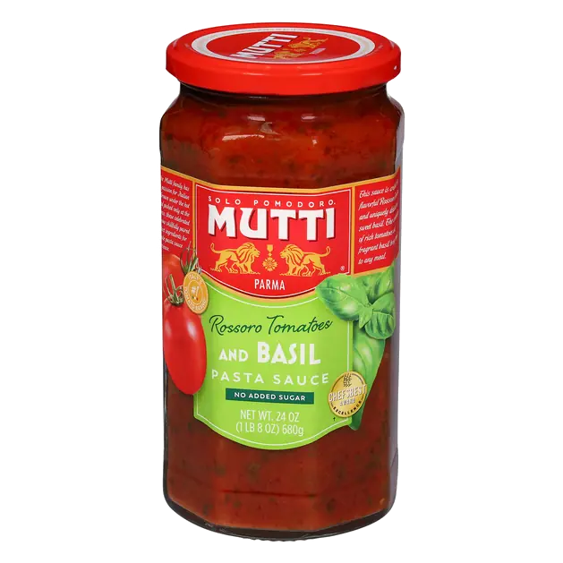 Mutti No Added Sugar Datterini Tomatoes and Basil Pasta Sauce 24 oz