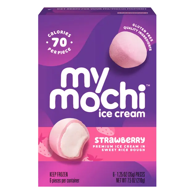 Strawberry Ice Cream in Sweet Rice Dough - 6 ct