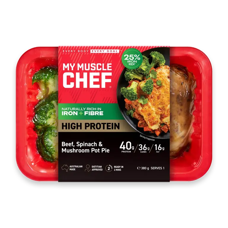 Beef Spinach & Mushroom Pot Pie