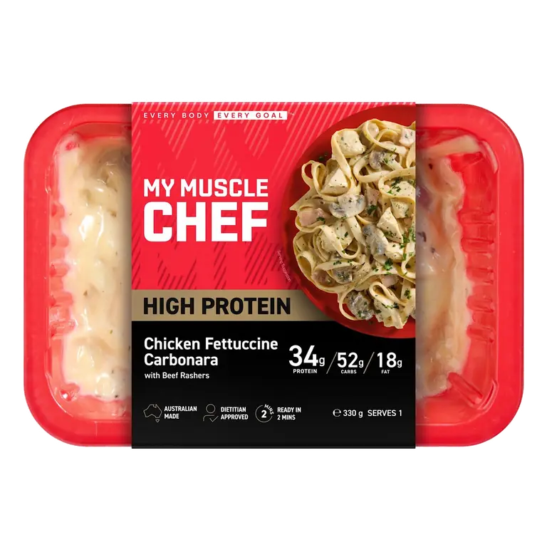 Chicken Fettuccine Carbonara With Beef Rashers