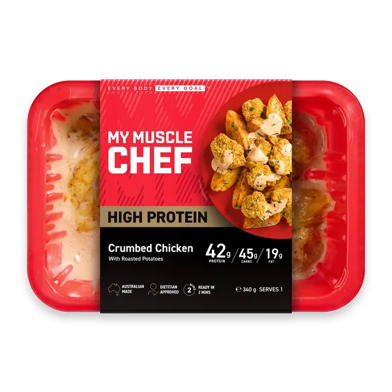 Crumbed Chicken Roasted Potatoes Chilled Meal