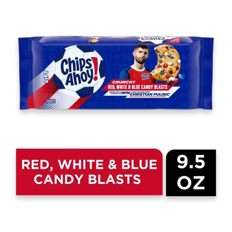 CHIPS AHOY! Crunchy Red White and Blue Candy Blasts Fudgy Chocolate Chip Cookies