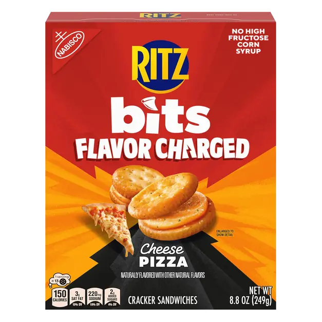 Bits Flavor Charged Cheese Pizza Sandwich Crackers