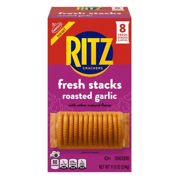 Fresh Stacks Roasted Garlic Crackers - 8 ct