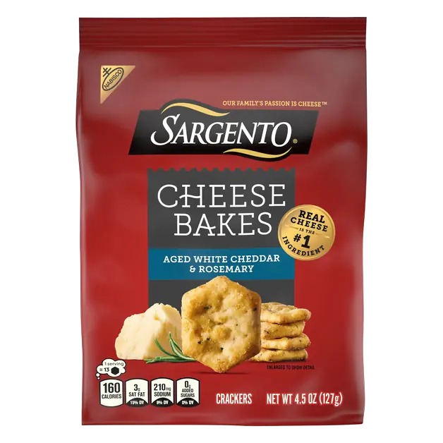 Sargento Aged White Cheddar & Rosemary Cheese Bakes Crackers