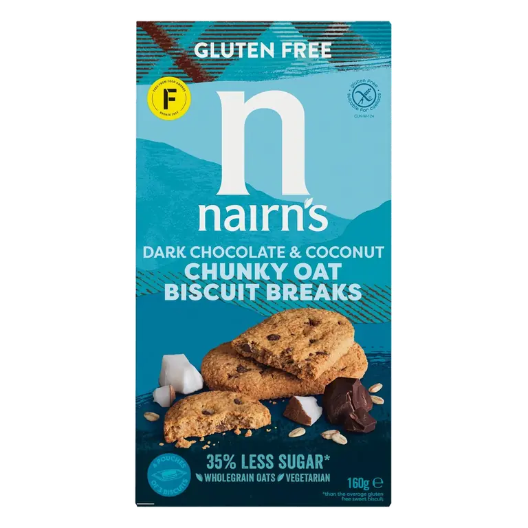 Gluten Free Dark Chocolate & Coconut Biscuit Breaks