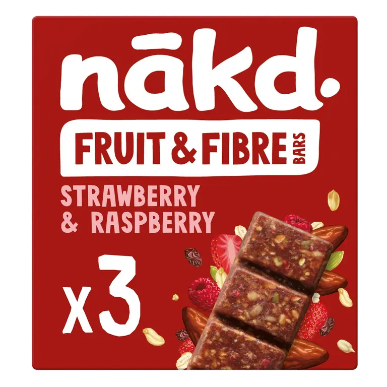 Strawberry Raspberry Fruit & Fibre Bars 3x44g