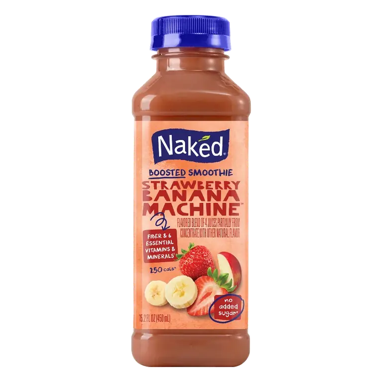 Naked Strawberry Banana Juice Smoothie, 15.2 fl oz: Vegan, No Added Sugar