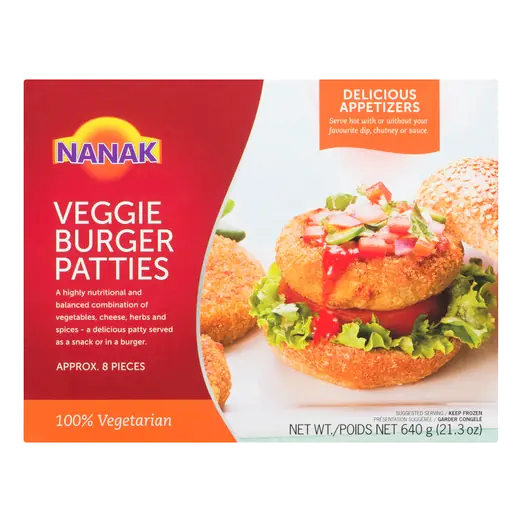 Frozen Veggie Burger Patties 640 g