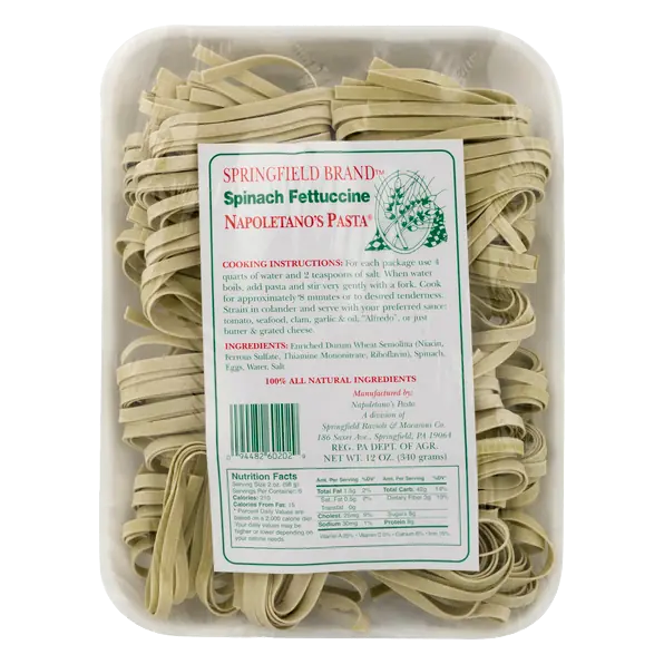 Springfield Spinach Fettuccine Pasta Fresh