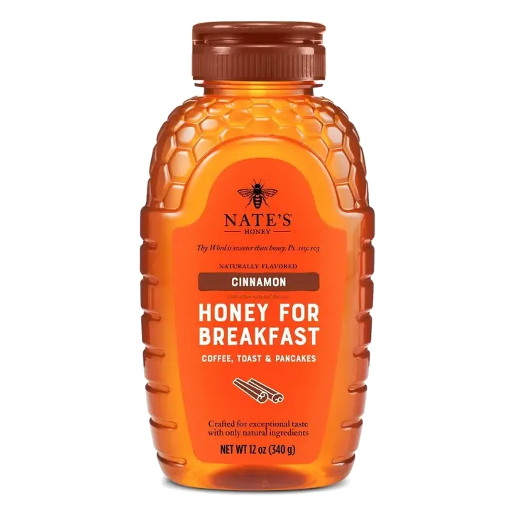 Nate’s Cinnamon Honey for Breakfast - Made with 100% Pure Honey and Cinnamon - 12 oz