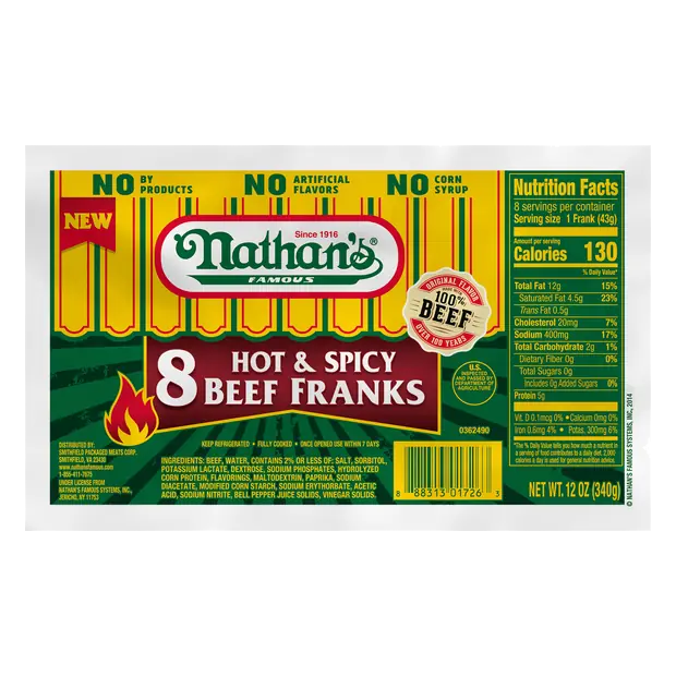 Hot & Spicy Beef Franks - 8 ct