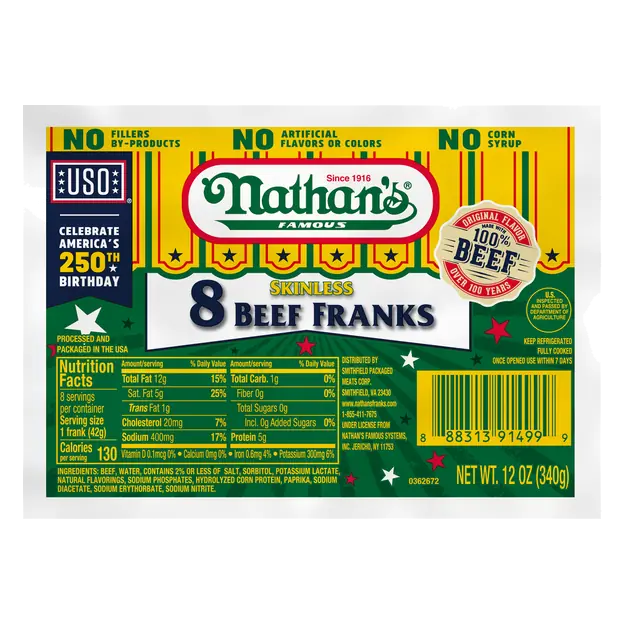 Skinless Beef Franks - 8 ct