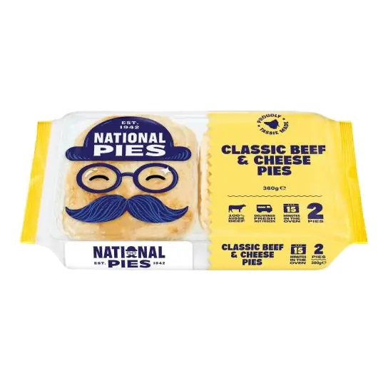 Classic Beef & Cheese Pies 2 Pack