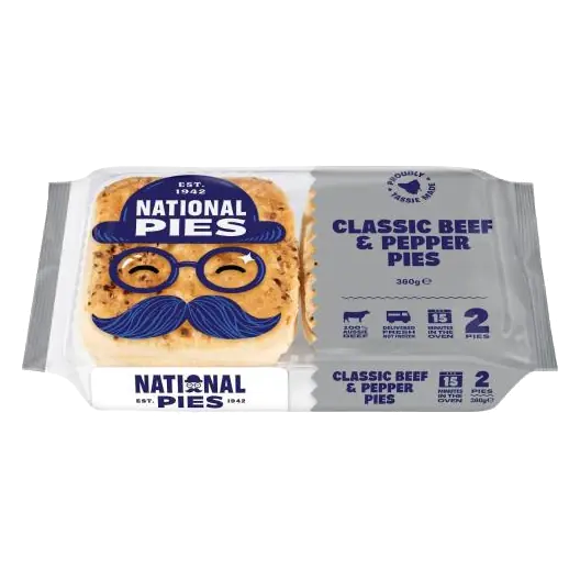 Classic Beef & Pepper Pies 2 Pack