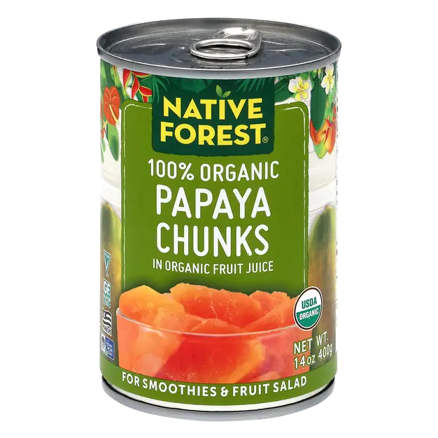 Organic Papaya Chunks in Pineapple Juice