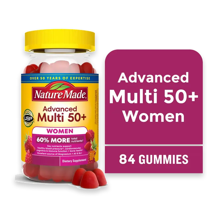 Advanced Multivitamin for Women Gummies 50+ Raspberry Flavored
