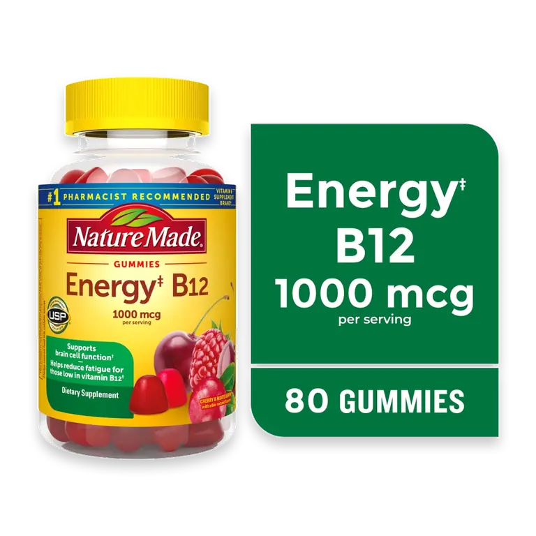 Energy B12 Cherry & Mixed Berries Gummies 1000 mcg