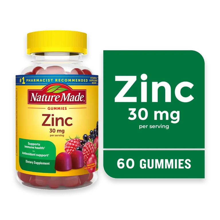 Mixed Berry Zinc Dietary Supplement Gummies 30 mg