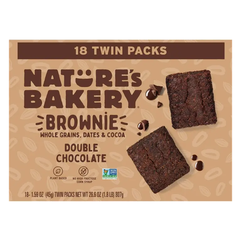 Nature's Bakery Double Chocolate Brownie, 26.6oz/18ct