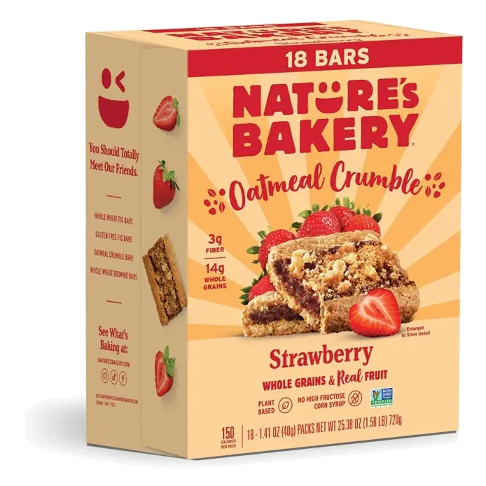 Nature's Bakery Strawberry Oatmeal Crumble Breakfast Bars, 26oz/18ct