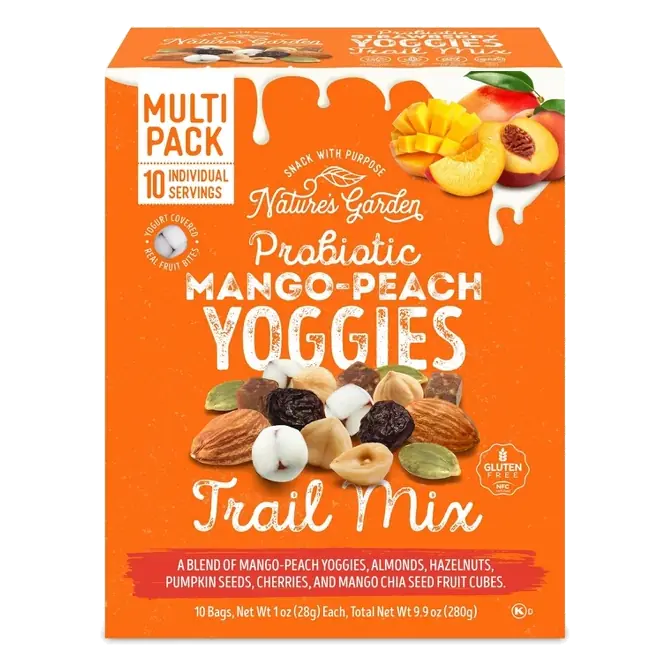 Nature's Garden Snacks Probiotic Mango Peach Yoggies Trail Mix, 9.9oz/10ct