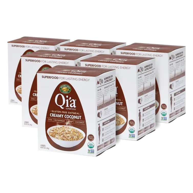 Nature's Path Qi'a Organic Creamy Coconut Oatmeal 6pk/48oz: Vegan, Low Sodium