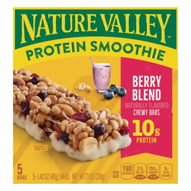 Chewy Berry Blend Protein Smoothie Bars - 5 ct