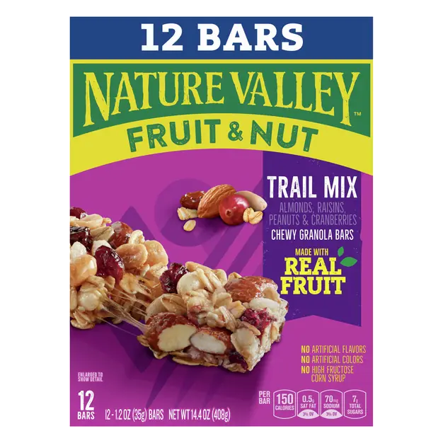 Chewy Trail Mix Granola Bars Fruit & Nut - 12 ct