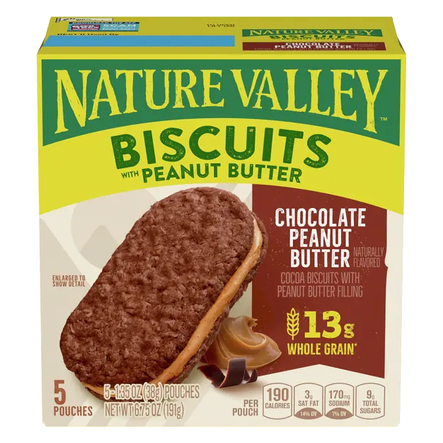 Chocolate Peanut Butter Biscuits Bars - 5 ct