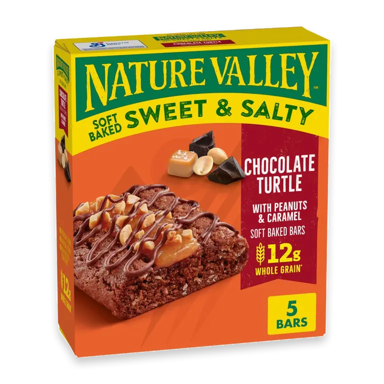 Chocolate Turtle Soft Baked Sweet and Salty Bars