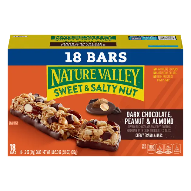 Dark Chocolate Peanut & Almond Sweet & Salt Nut Chewy Granola Bars