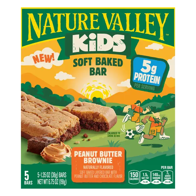 Kids Peanut Butter Brownie Soft Baked Bars - 5 ct
