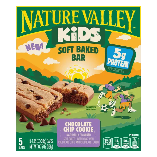 Kids Soft Baked Chocolate Chip Cookie Bars - 5 ct