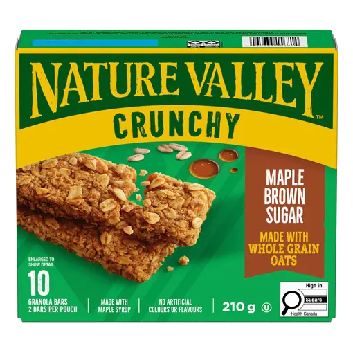 Crunchy Granola Bars Maple Brown Sugar 10 x 21 g