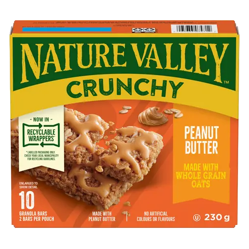 Granola Bars Crunchy Peanut Butter 10 x 23 g