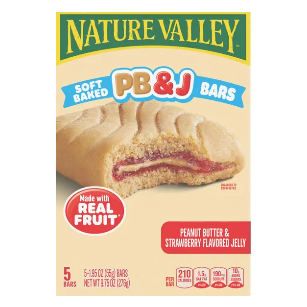 Soft Baked Peanut Butter & Strawberry Jelly Bars - 5 ct