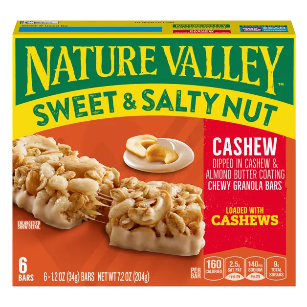 Sweet & Salty Nut Chewy Cashew Granola Bars - 6 ct