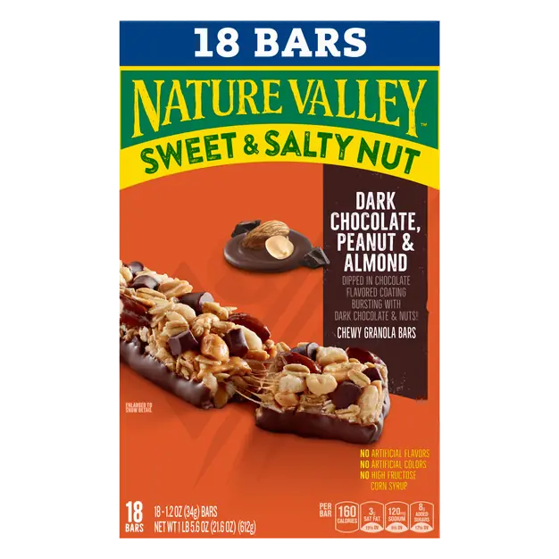 Sweet & Salty Nut Dark Chocolate Chewy Granola Bars - 18 ct