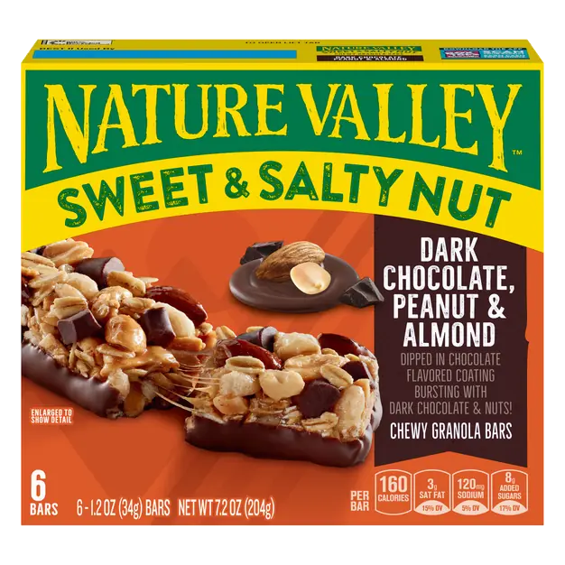 Sweet & Salty Nut Granola Bars Dark Choc/Peanut/Almond 6 ct