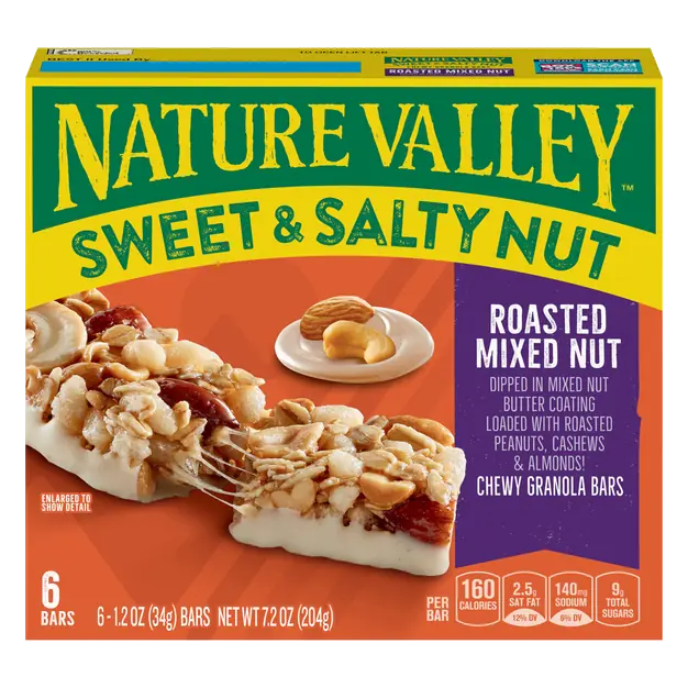 Sweet & Salty Nut Roasted Mixed Nut Granola Bars - 6 ct